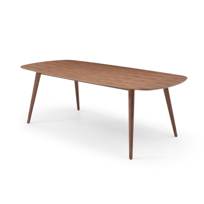 86.61 Inch Modern Mid-Century Dining Table Rectangular Table Walnut Color