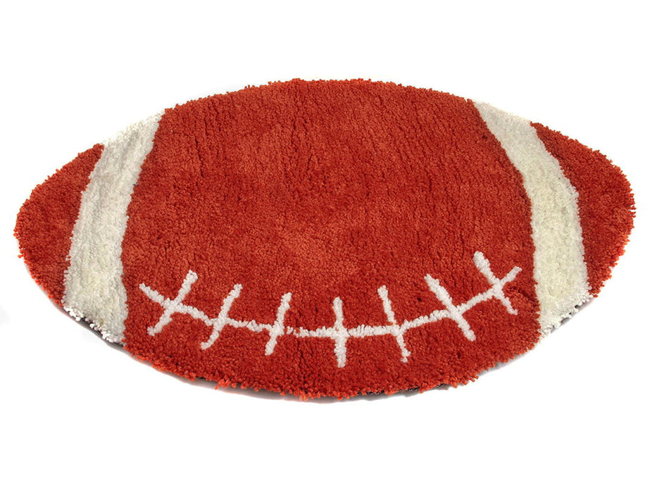 Sports Theme Shaped Hand Tufted Extra Soft Shag Area Rug (36 In Diameter)