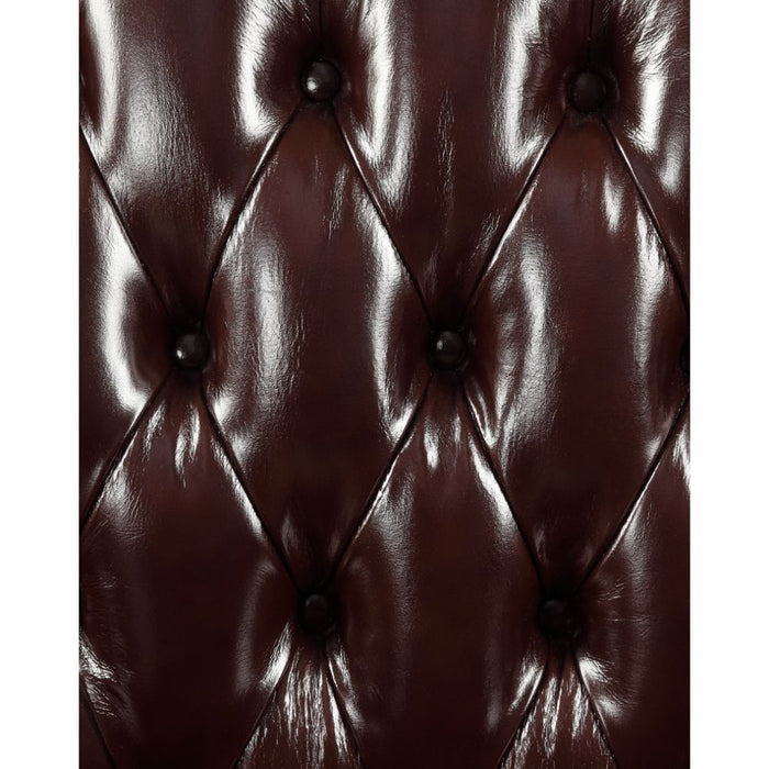Forsythia - Loveseat - Espresso Top Grain Leather Match & Walnut Unique Piece Furniture