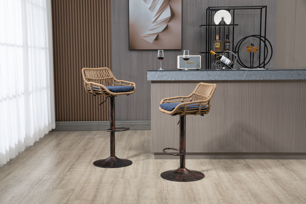 Coolmore Swivel Bar Stools (Set of 2) Adjustable Counter Height Chairs With Footrest For Dining Room