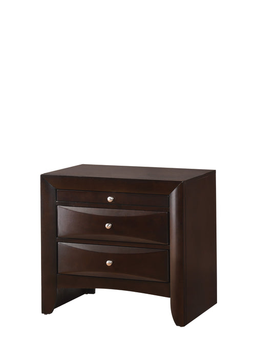 1 Piece Contemporary 2 Drawer Nightstand End Table Jewelry Tray Brown Finish Solid Wood Wooden Bedroom Furniture