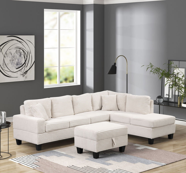 Cozy Modern Style Recliner Sectional Sofa Made With Wood In Cream