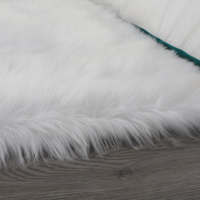 Cozy Collection Ultra Soft Fluffy Faux Fur Sheepskin Area Rug White