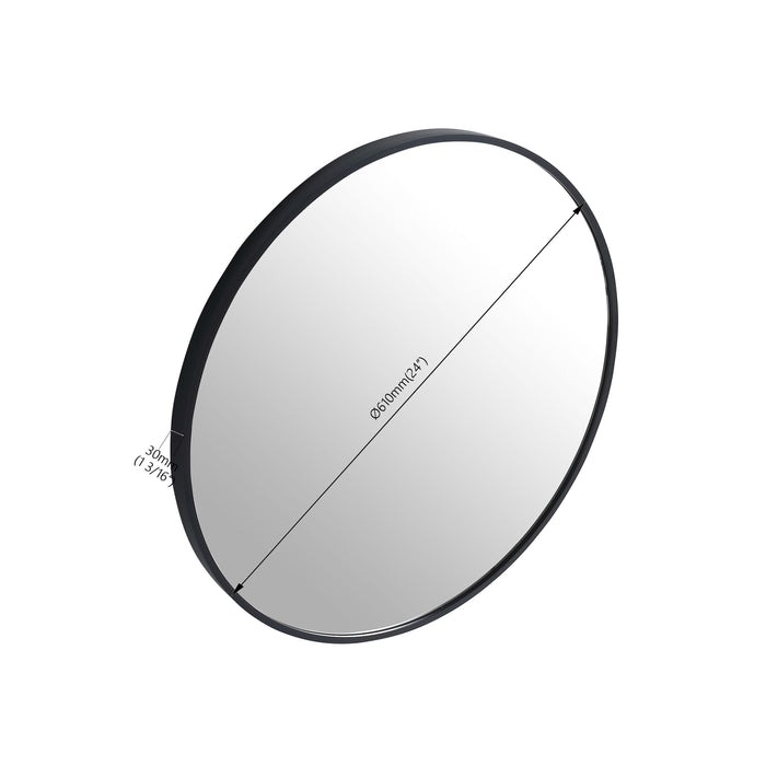 Large Round Black Circular Mirror