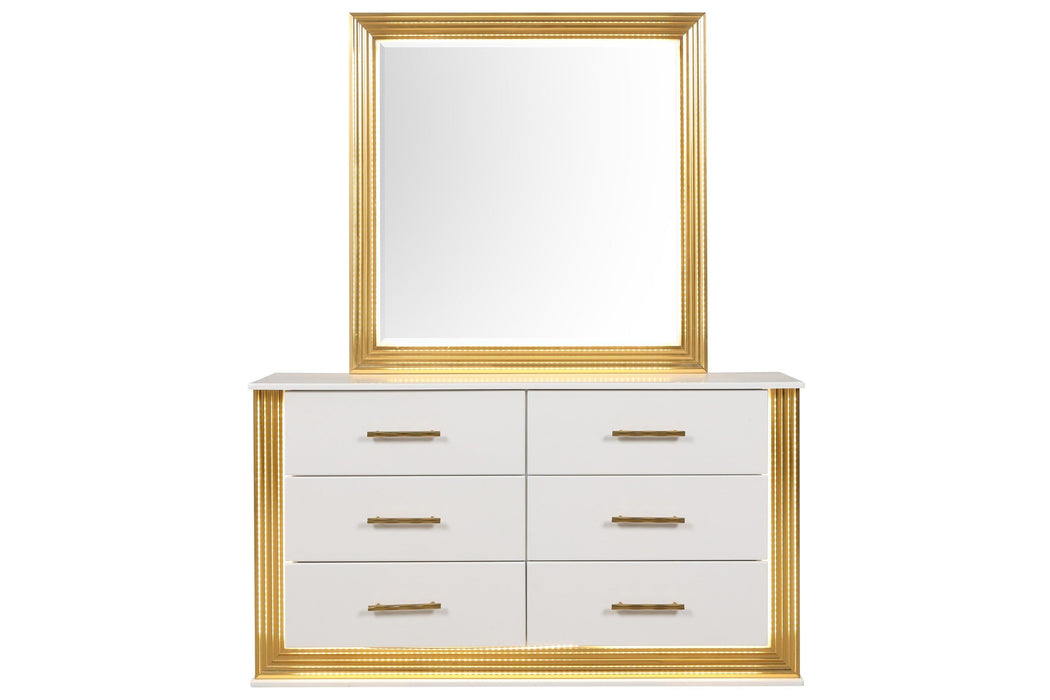 Obsession Contemporary Style Mirror Made With Wood & Gold Finish