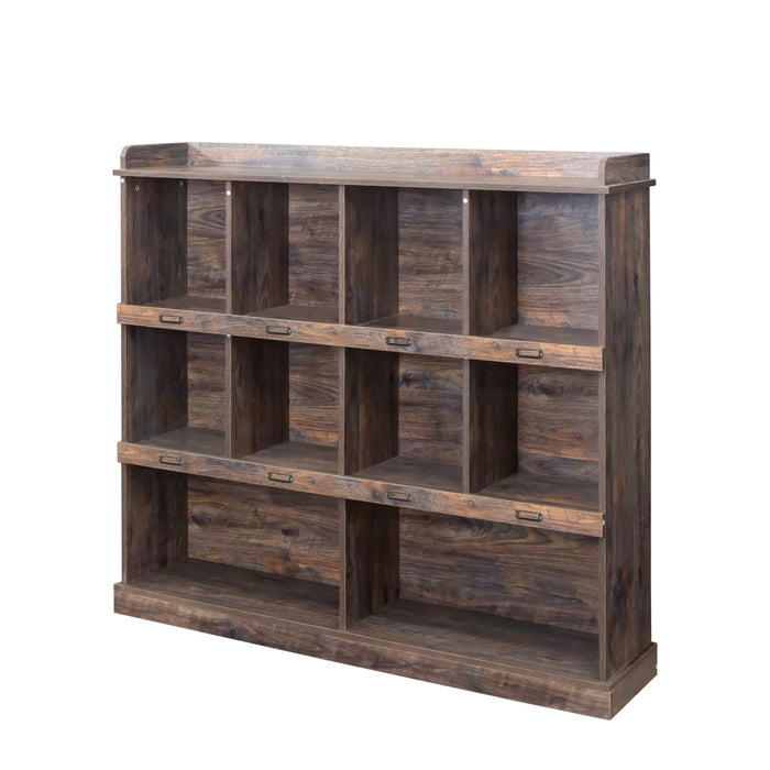 10-Shelf Bookcase - Brown