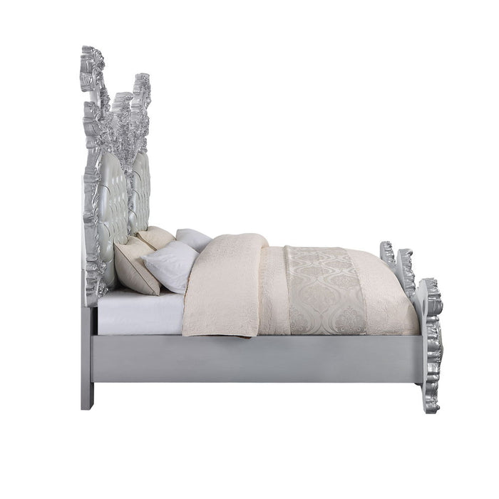Valkyrie - Eastern King Bed - PU, Light Gold & Gray Finish Unique Piece Furniture