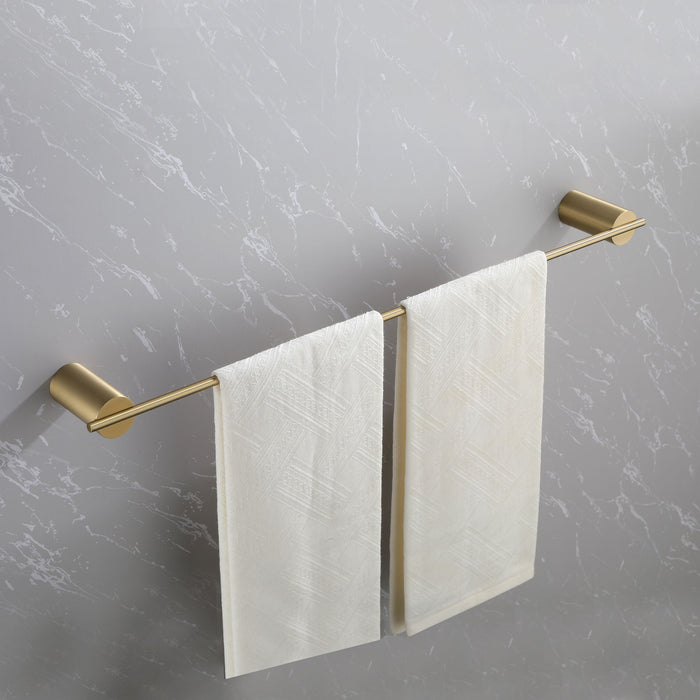 4 Piece Steel Bathroom Towel Rack Set, Wall Mount - Brushed Gold