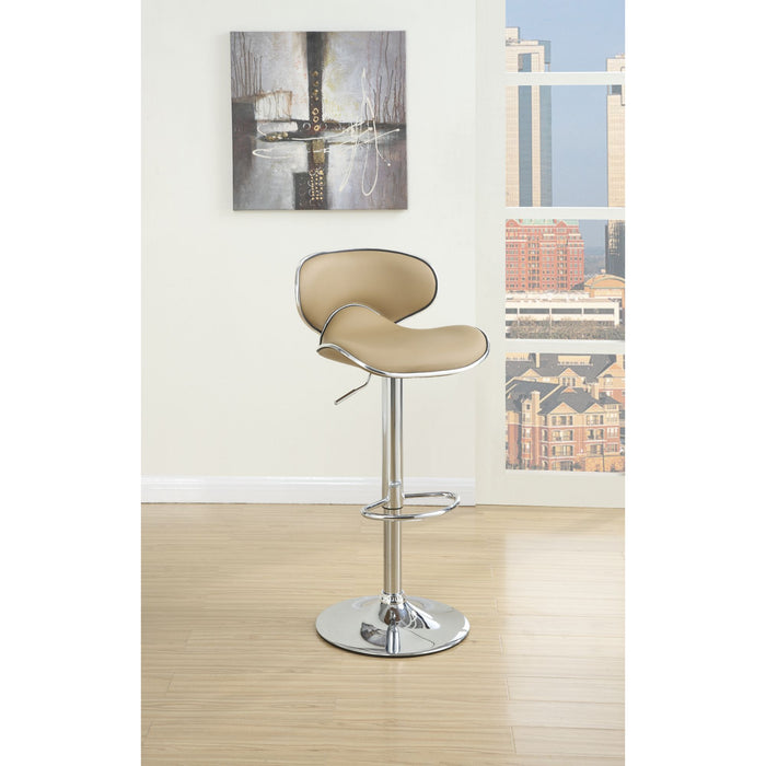 Adjustable Brown Faux Leather Bar Stools (Set of 2)
