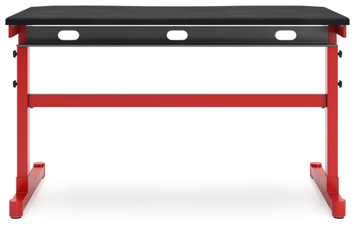 Lynxtyn - Red / Black - Adjustable Height Desk Unique Piece Furniture
