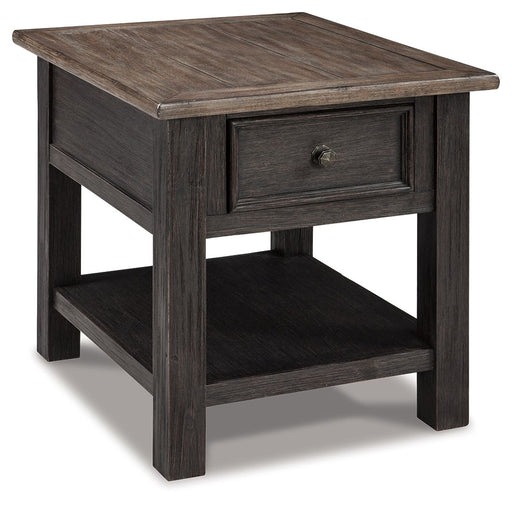 Tyler - Grayish Brown / Black - Rectangular End Table Unique Piece Furniture