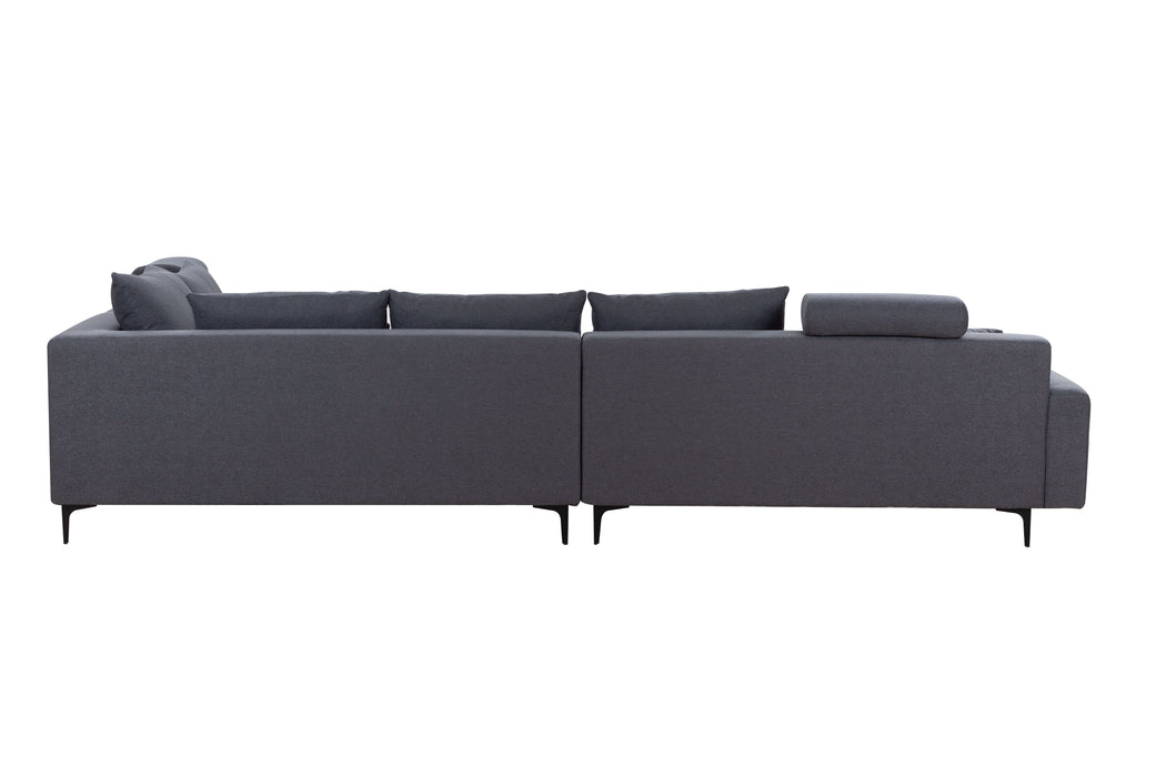 Dark Gray Sectional Sofa Couch, 144'' Wide Reversible L-Shaped Sofa Couch Set With Ottoman For Living Room Apartment Home Hotel