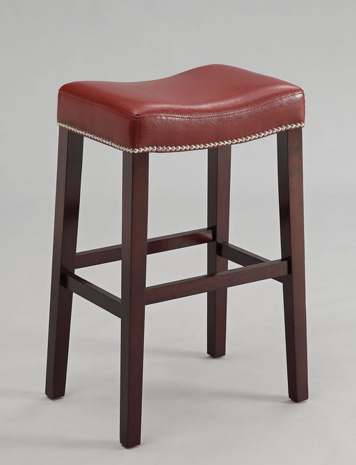 Lewis - Stool (Set of 2) - Red PU & Espresso Unique Piece Furniture