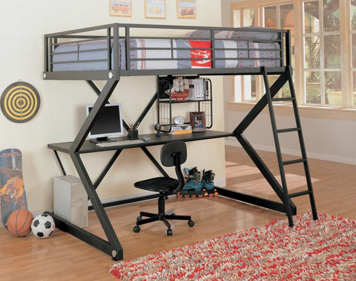 Parkview - Full Workstation Loft Bed - Black Unique Piece Furniture