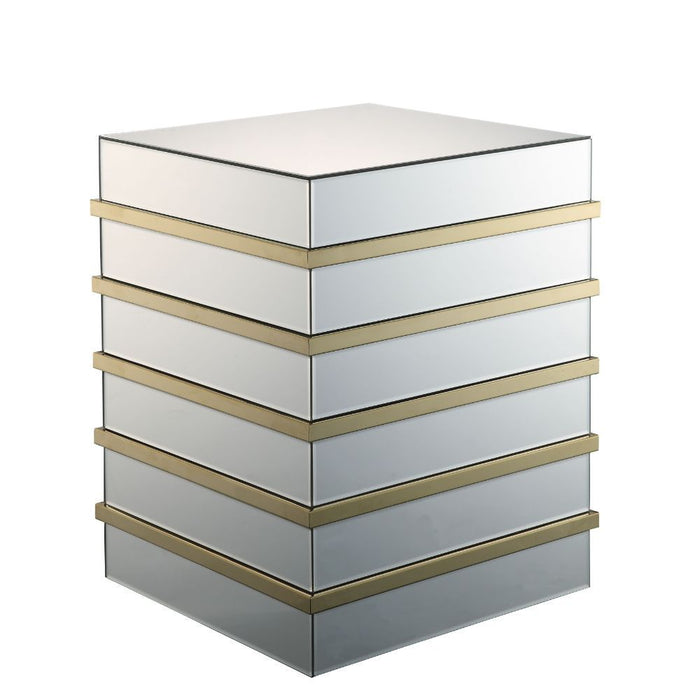 Osma - End Table - Mirrored & Gold Unique Piece Furniture