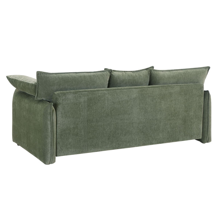 Mid-Century Sofa 3 Seater Cozy Couch For Living Room Apartment Lounge Bedroom - Green