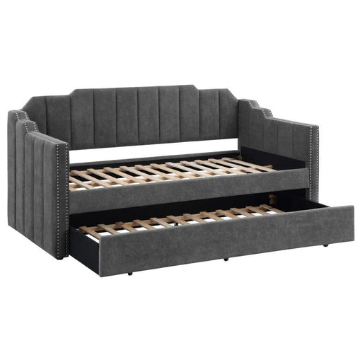 Kingston - Upholstered Twin Daybed With Trundle - Charcoal Unique Piece Furniture