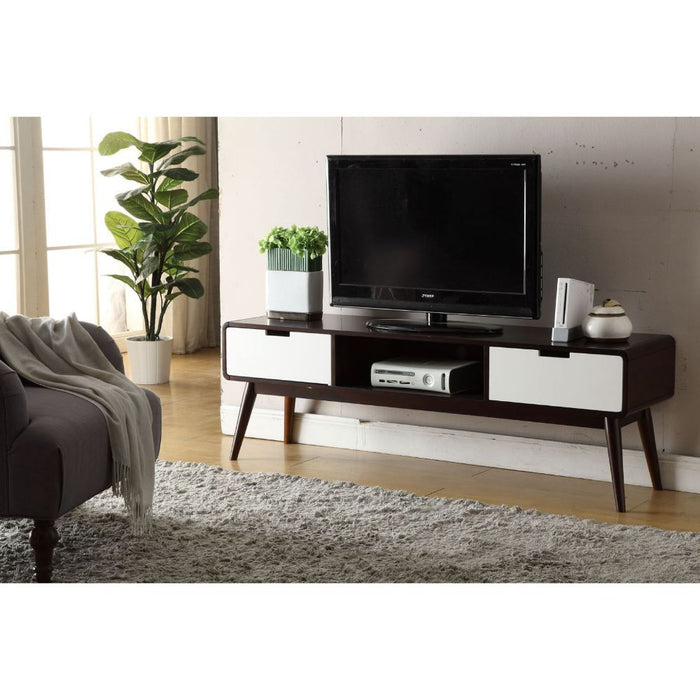 Christa - TV Stand - Espresso & White Unique Piece Furniture