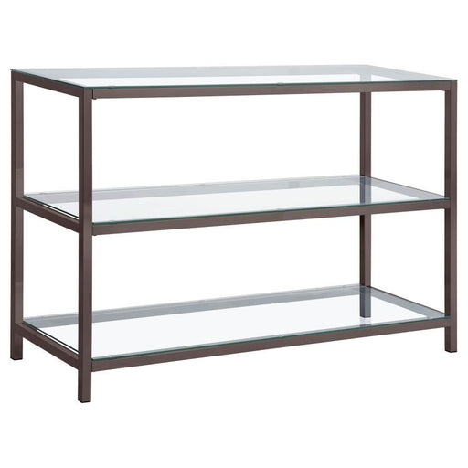 Trini - Sofa Table With Glass Shelf - Black Nickel Unique Piece Furniture