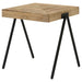 Avery - Square End Table With Metal Legs - Natural And Black Unique Piece Furniture
