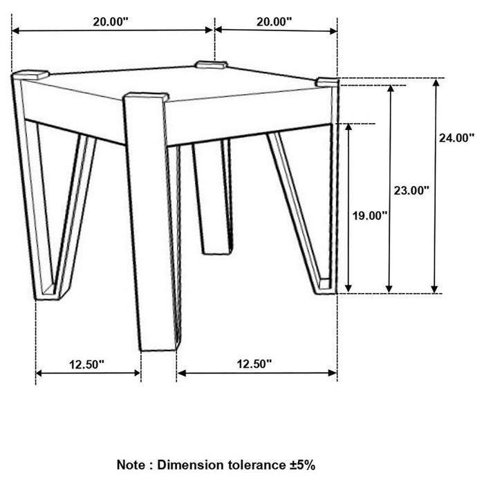 Winston - Wooden Square Top End Table - Natural And Matte Black Unique Piece Furniture