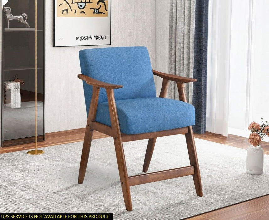 Contemporary Design 1 Piece Counter Height Chair Stylish Durable Wooden Blue Fabric Upholstery Cushioned Seat Backrest Home Furniture