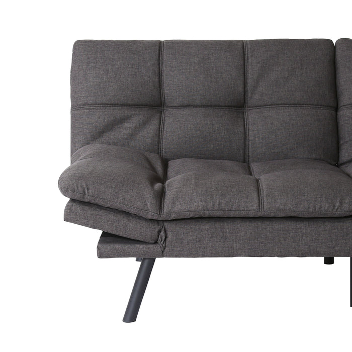Convertible Memory Foam Futon Couch Bed, Modern Folding Sleeper Sofa - Gray