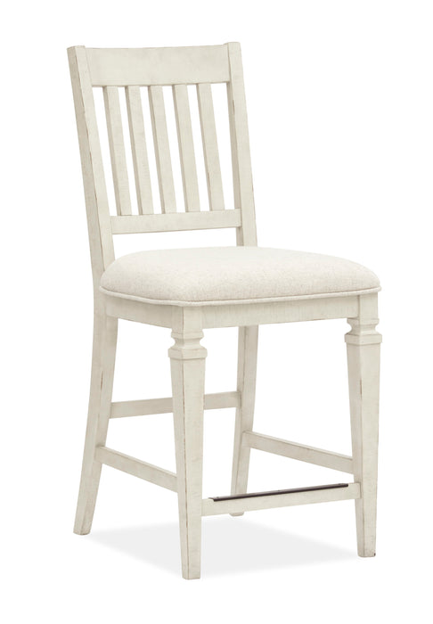 Newport - Counter Dining Chair With Upholstered Seat (Set of 2) - Alabaster