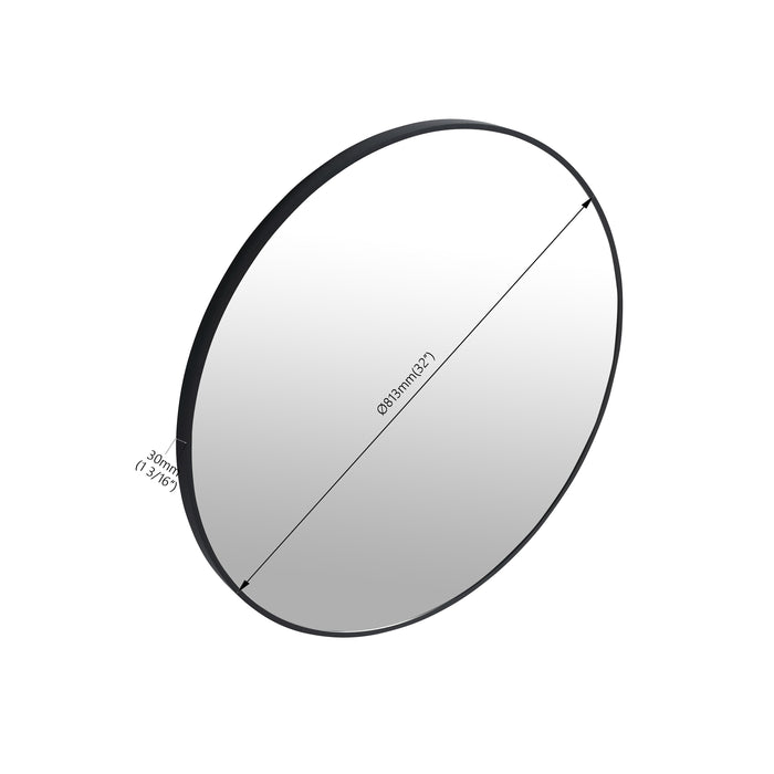 32 X 32" Bathroom Mirror Black Aluminum Frame