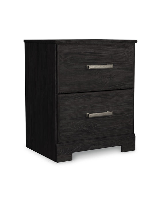 Belachime - Black - Two Drawer Night Stand Unique Piece Furniture