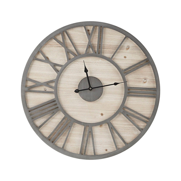 Wood Wall Clock - Natural / Grey