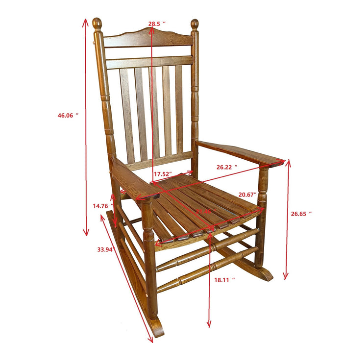 Balcony Porch Adult Rocking Chair Oak