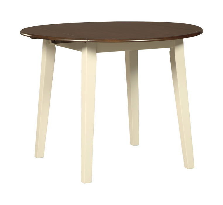 Woodanville - Cream / Brown - Round Drm Drop Leaf Table Unique Piece Furniture