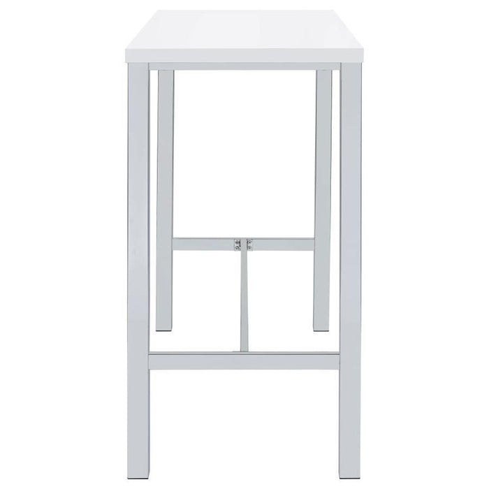 Natividad - 5 Piece Bar Set - White High Gloss And Chrome Unique Piece Furniture