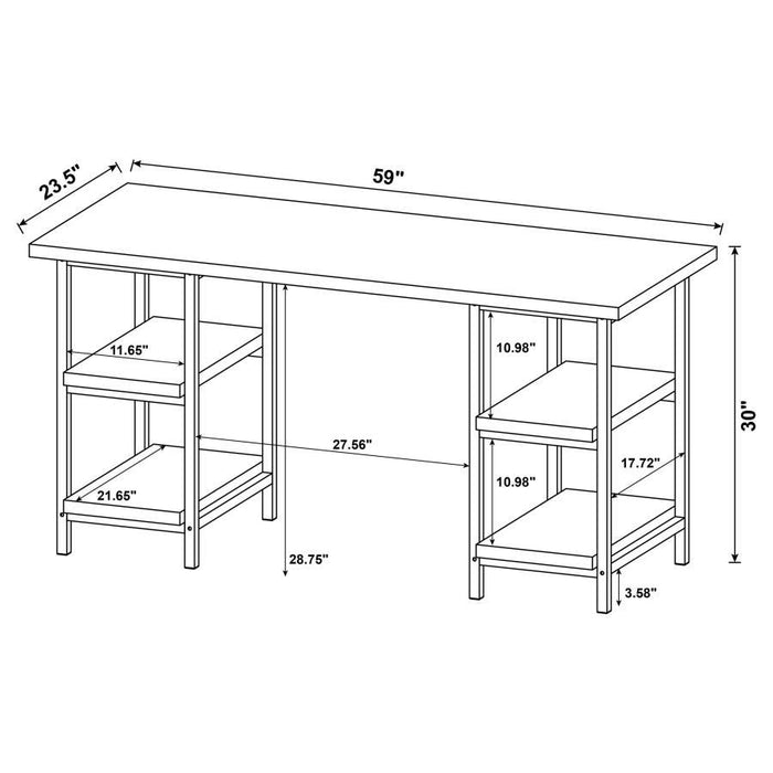 Kemper - 4-Shelf Writing Desk - Salvaged Cabin Unique Piece Furniture