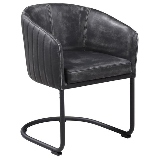 Banner - Upholstered Dining Chair - Anthracite And Matte Black Unique Piece Furniture