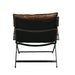 Zulgaz - Accent Chair - Cocoa Top Grain Leather & Matt Iron Finish Unique Piece Furniture