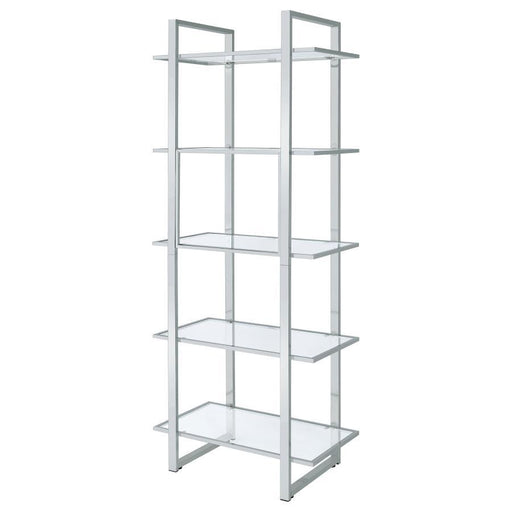 Hartford - Glass Shelf Bookcase - Chrome Unique Piece Furniture