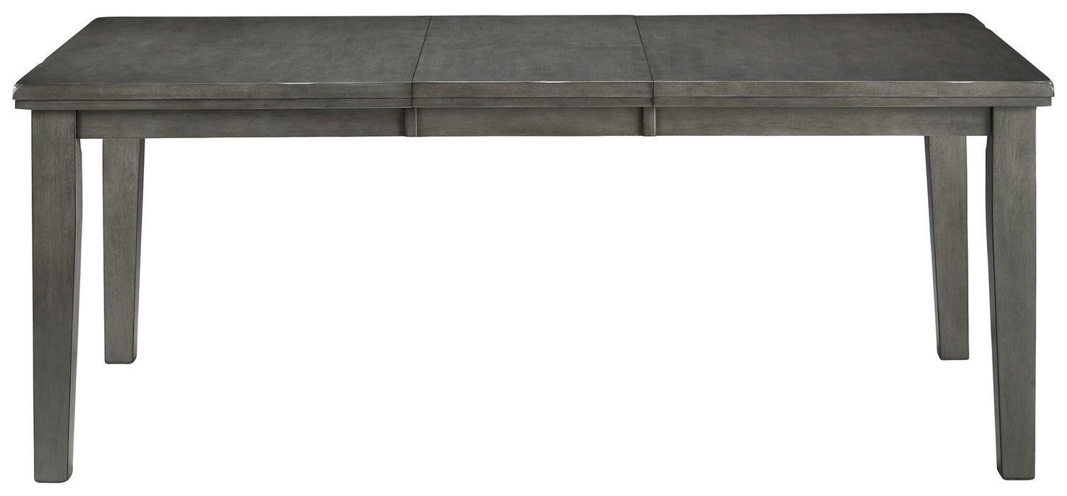 Hallanden - Gray - Rectangular Dining Room Butterfly Extension Table Unique Piece Furniture