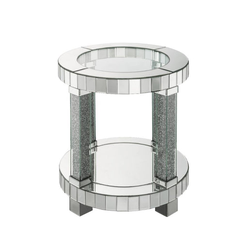 Fafia - End Table - Mirrored & Faux Gems Unique Piece Furniture