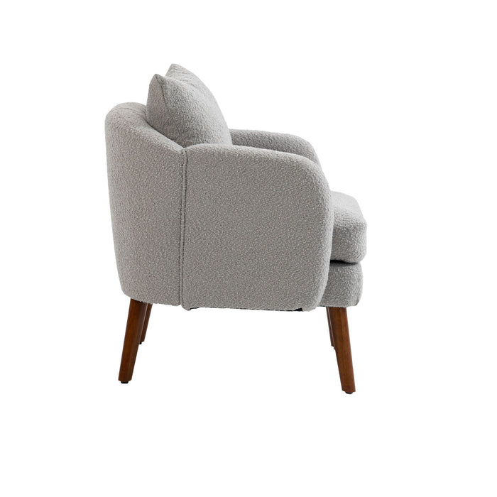 Coolmore Wood Frame Armchair, Modern Accent Chair Lounge Chair - Gray