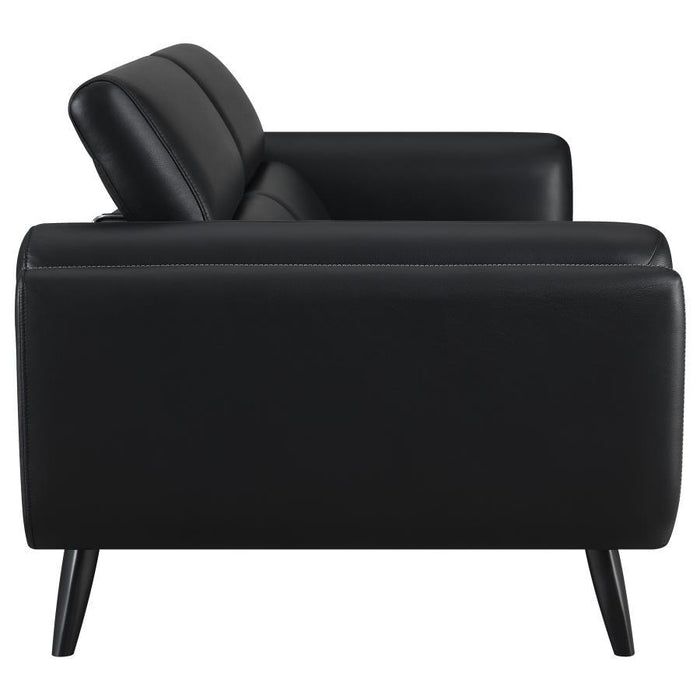 Shania - Track Arms Sofa With Tapered Legs - Black Unique Piece Furniture