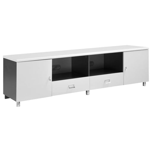 Burkett - 2-Drawer TV Console - White And Gray Unique Piece Furniture