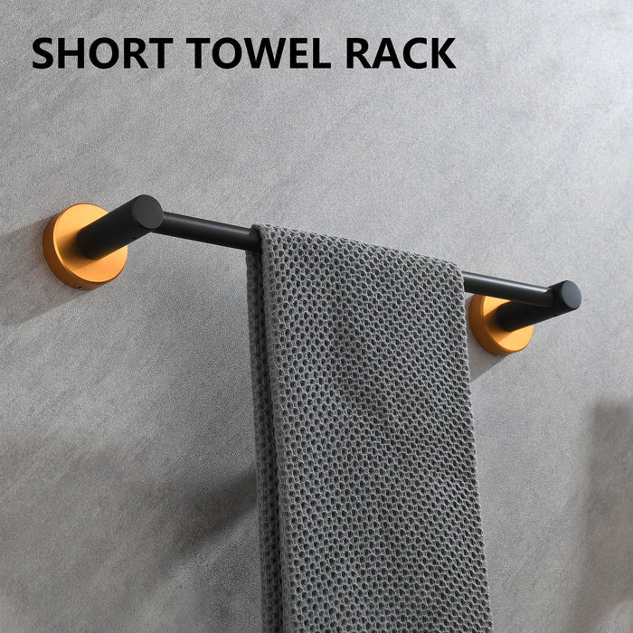 6 Piece Bathroom Towel Rack Set Wall Mount Matt Black