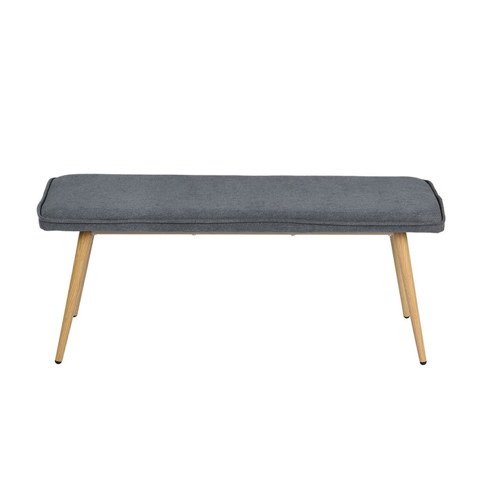 45.3" Dining Room Bench With Metal Legs - Charcoal