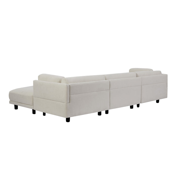 U_Style Upholstery Convertible Sectional Sofa, L Shaped Couch With Reversible Chaise