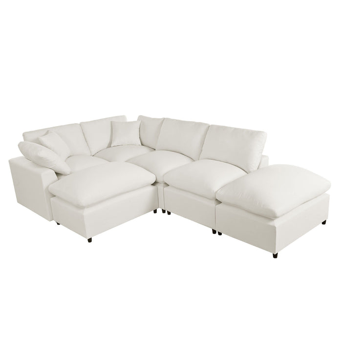 U_Style - Modern Large U Shape Sectional Sofa, 2 Large Chaise With Removable Ottomans For Living Room