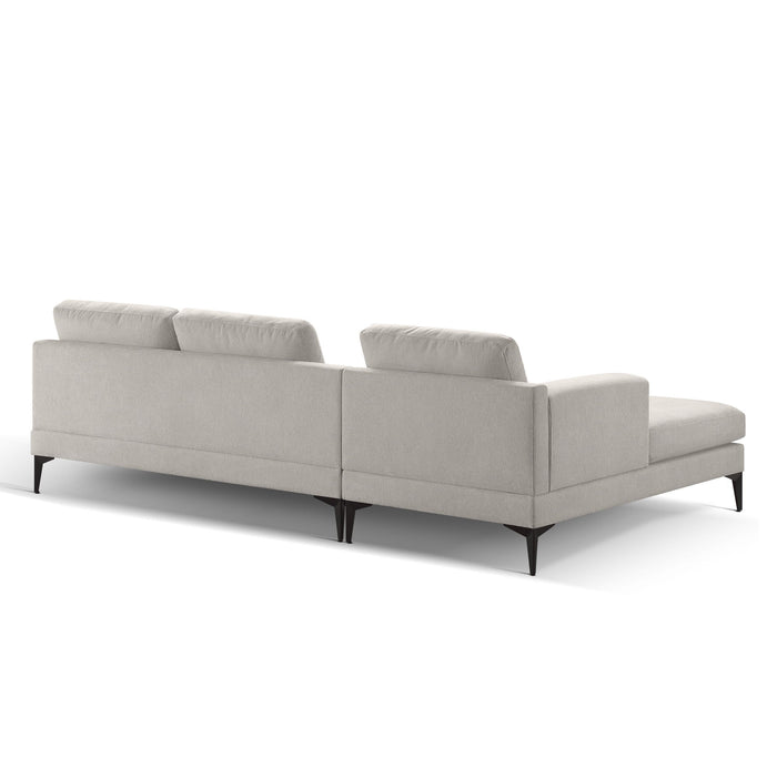 L Shape Modern Sectional L Shape Couch Sofa With Reversible Chaise And Armless 2 Seater Loveseat, 2 Piece Free Combination Sectional Couch With Left Or Right Arm Facing Chaise, Texture Champange