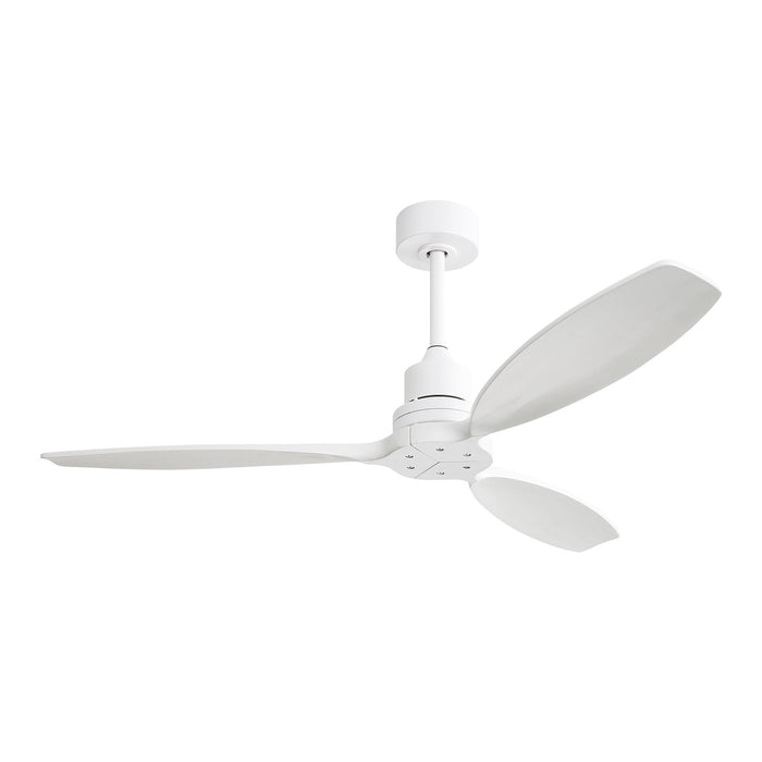 Wooden Ceiling Fan White 3 Solid Wood Blades Remote Control Reversible Dc Motor Without Light