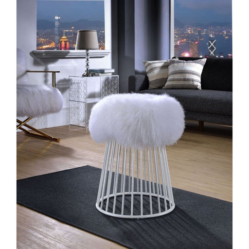 Bagley - Ottoman - Wool & White Unique Piece Furniture